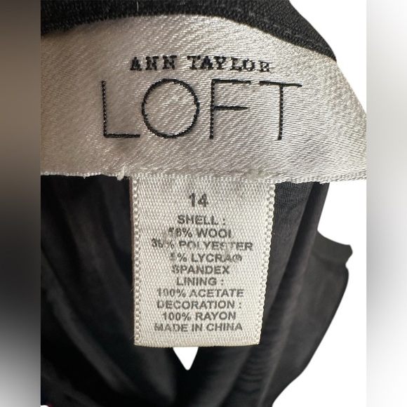 Ann Taylor‎ Loft Wool Blend Embroidered Skirt – Size 14 - Picture 3 of 5